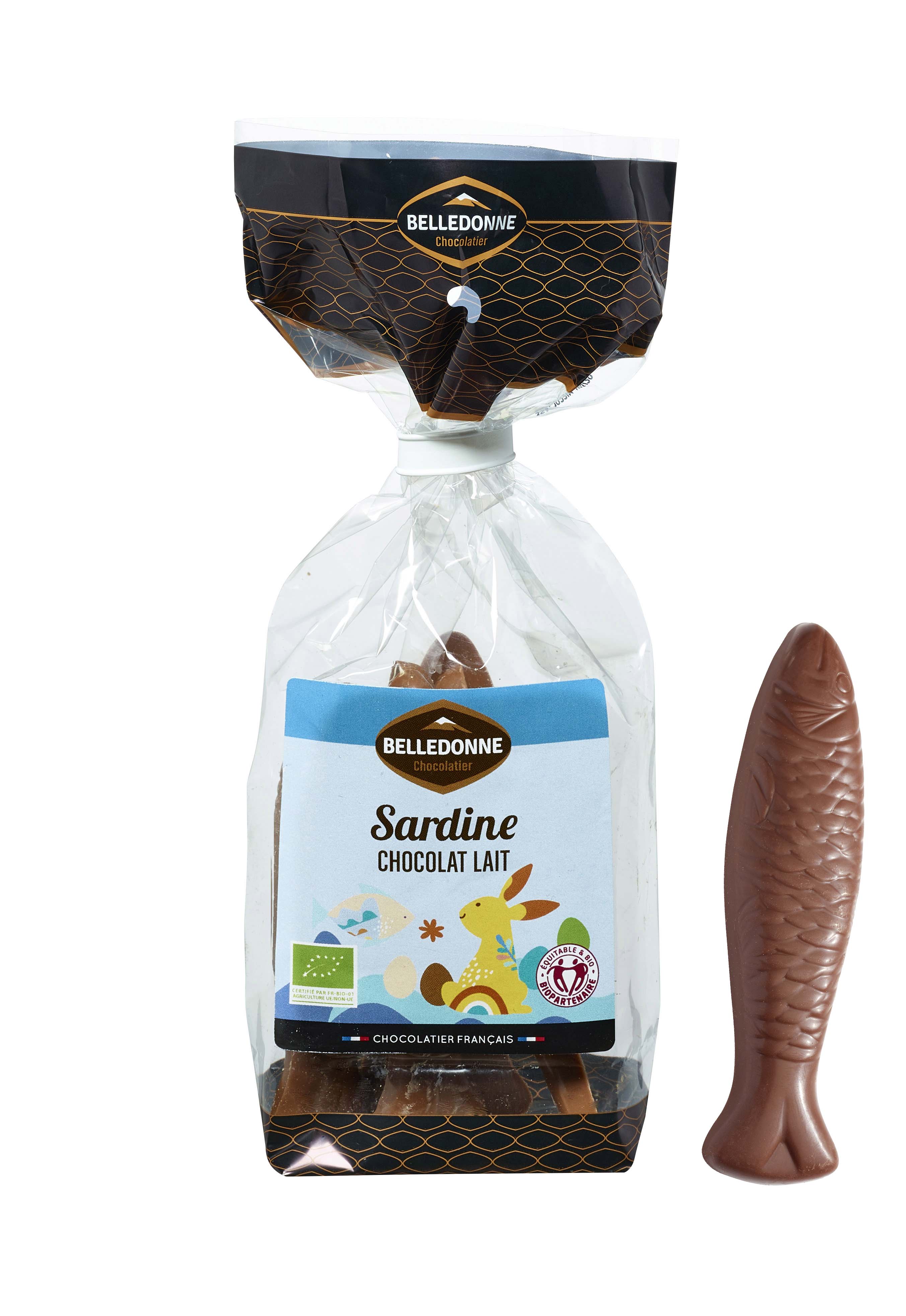 Belledonne Sardine chocolat au lait bio 90g - 002706